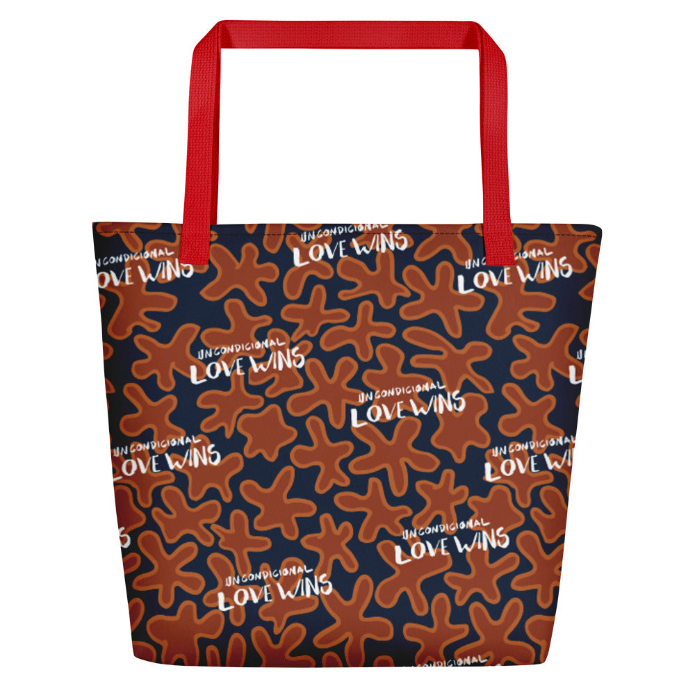 The bag that carries everything "LOVE WINS"