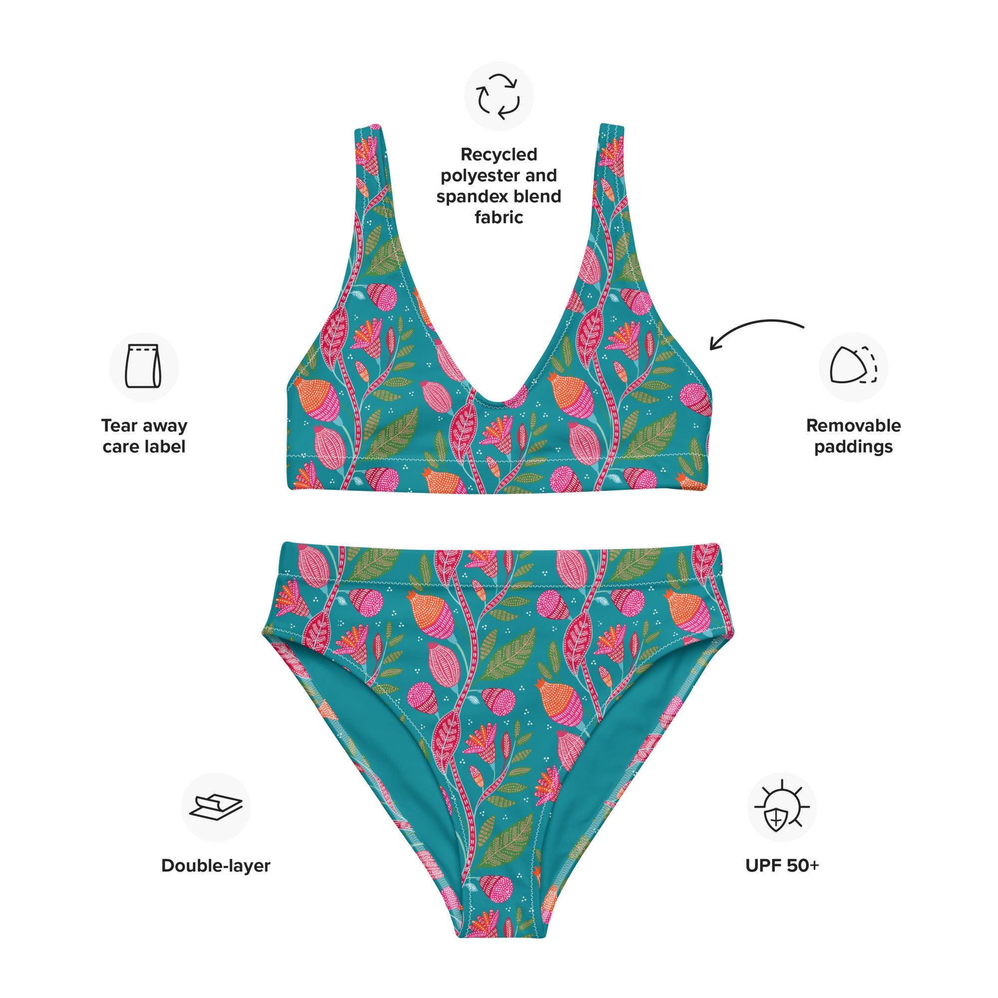 Kirana | High Waisted Recycled Bikini | Batik Series