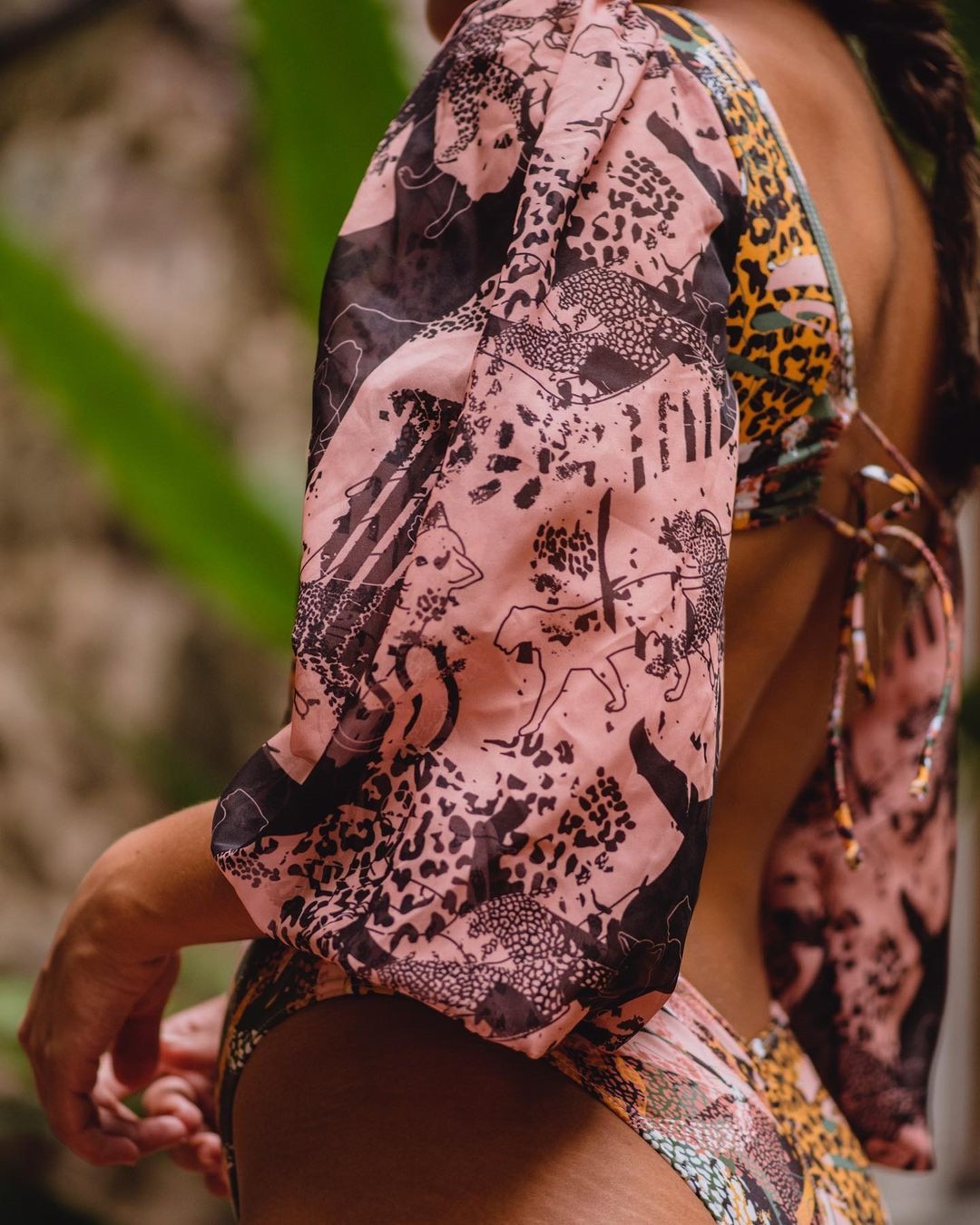 leopard wild cats on sleeves Maillot de bain femme One Piece Swimsuit Wholesale available